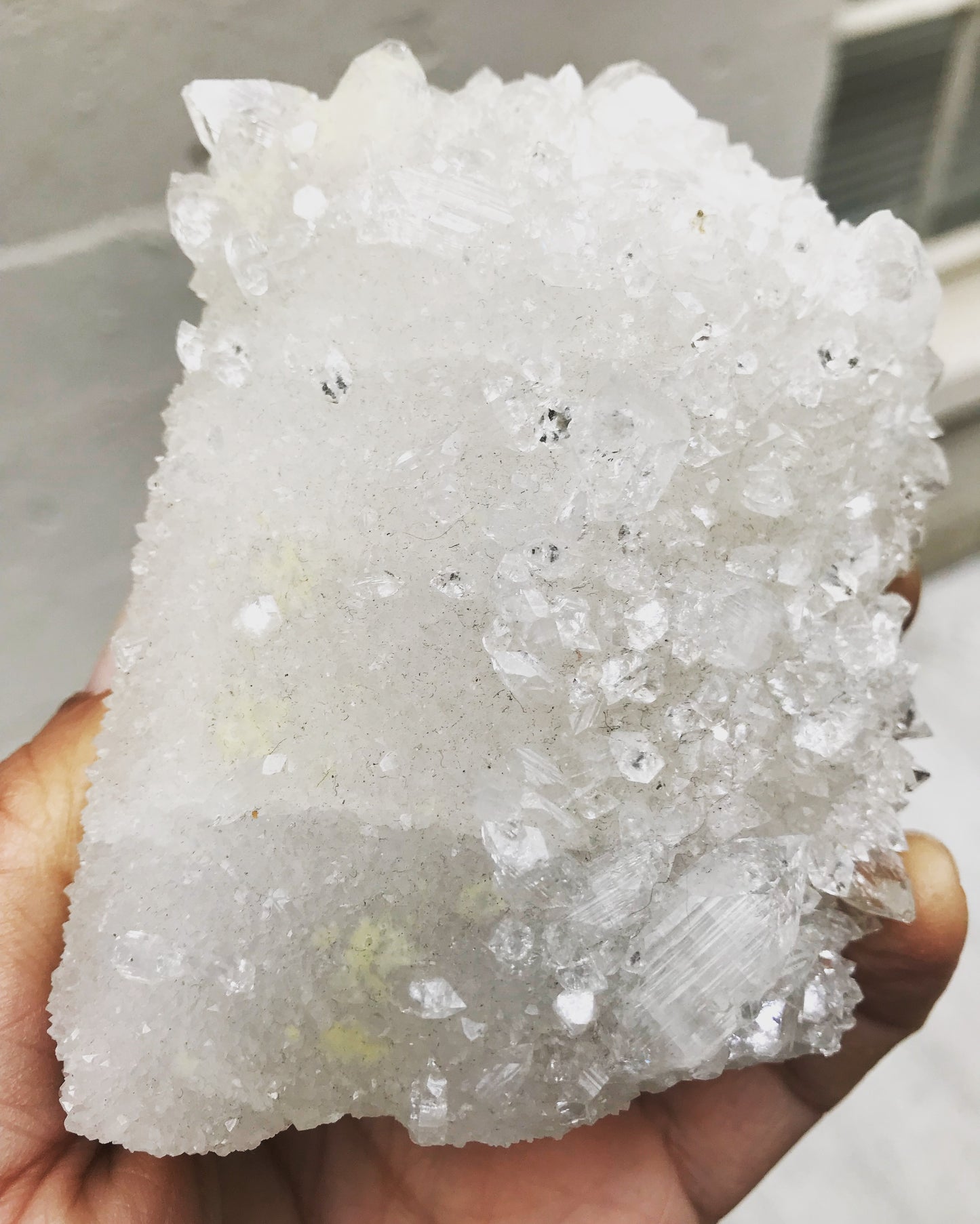 Rare Apophyllite with Calcite Crystal - India