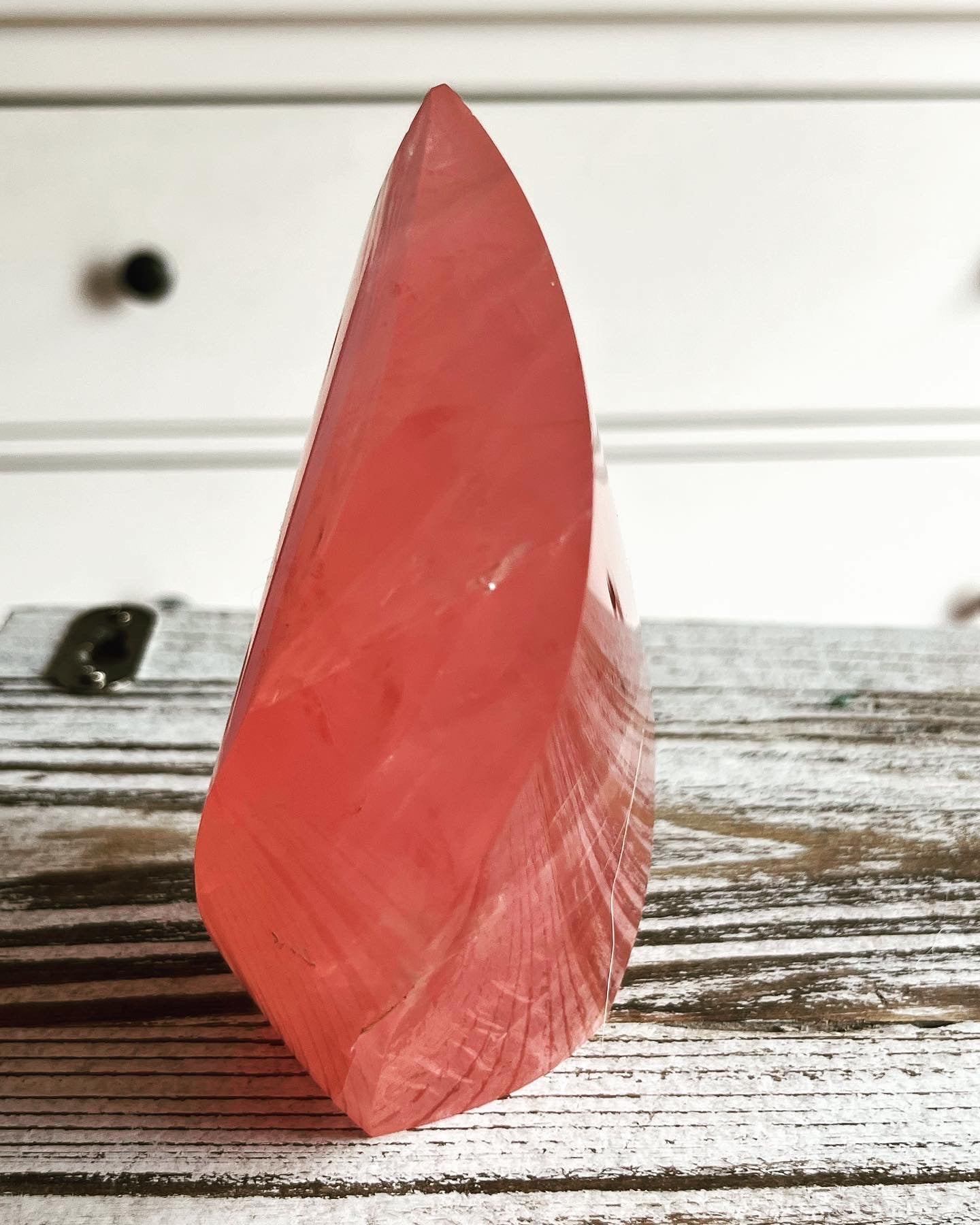 Rose Quartz Polished Flame – Minas Gerais, Brazil